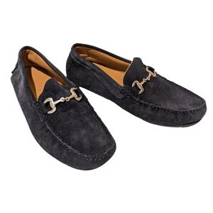 Cesare Mens Suede Blue Horsebit Slide On Loafers Navy Size 10
